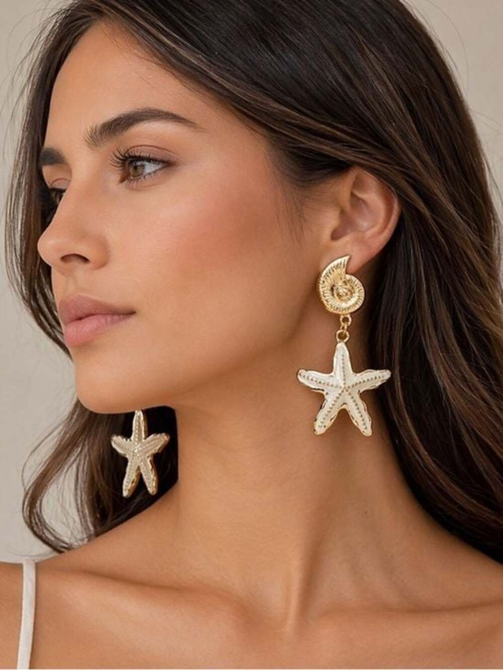 Elegant Beach Starfish Drop Earrings - Coastal Women’s Jewelry